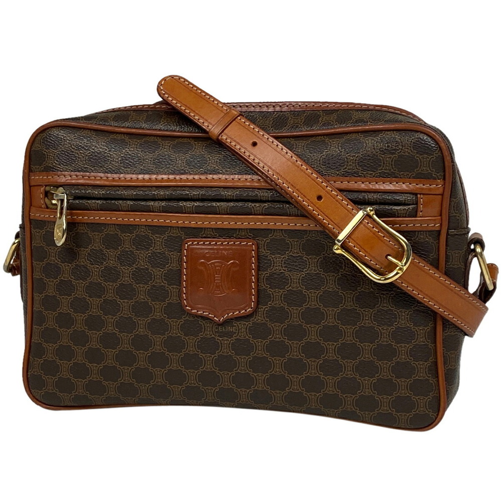 Celine Macadam shoulder bag cross Body Bum Crossbody Belt canvas brown
